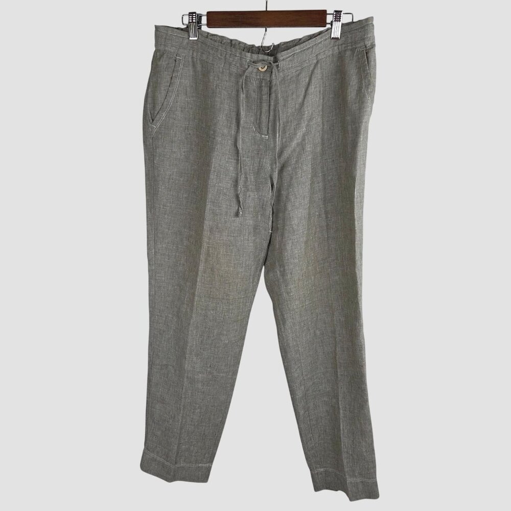 Tommy Bahama 100% Linen Drawstring Pants M Tan Relaxed Fit Boho Relaxed Fit EUC